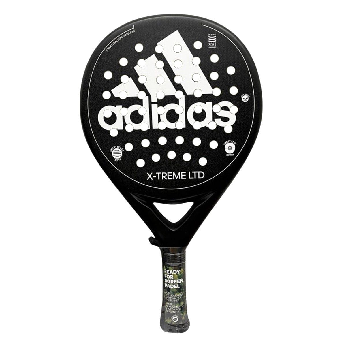 BLACK AND WHITE ADIDAS X-TREME PADEL RACKET - view 1