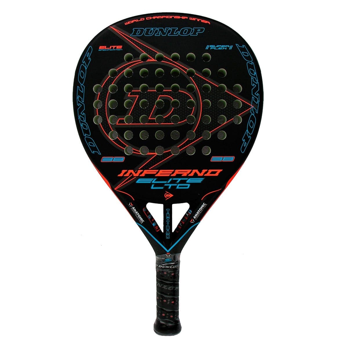 DUNLOP INFERNO ELITE LT G1 HL BLUE AND ORANGE 623723 OFP PADEL RACKET - view 1